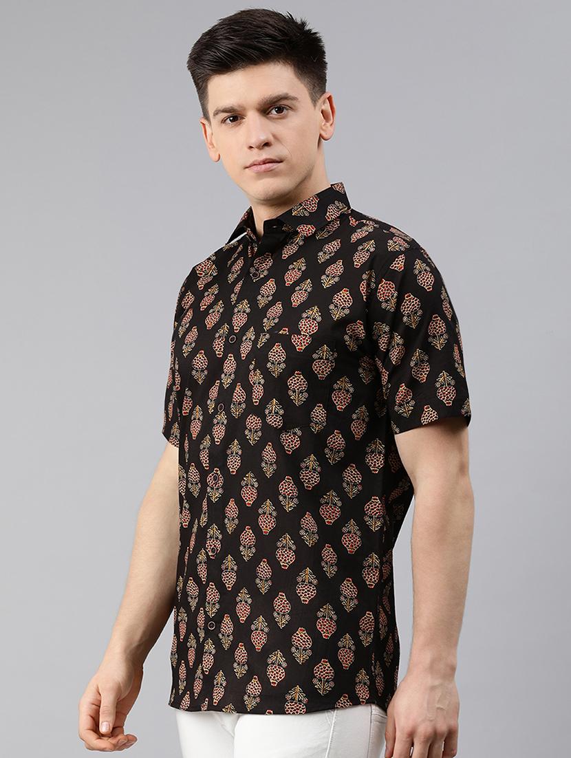 black ethnic motifs casual shirt - 17633949 - Zoom Image - 2