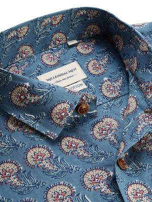 blue floral casual shirt - 17633957 - Standard Image - 5