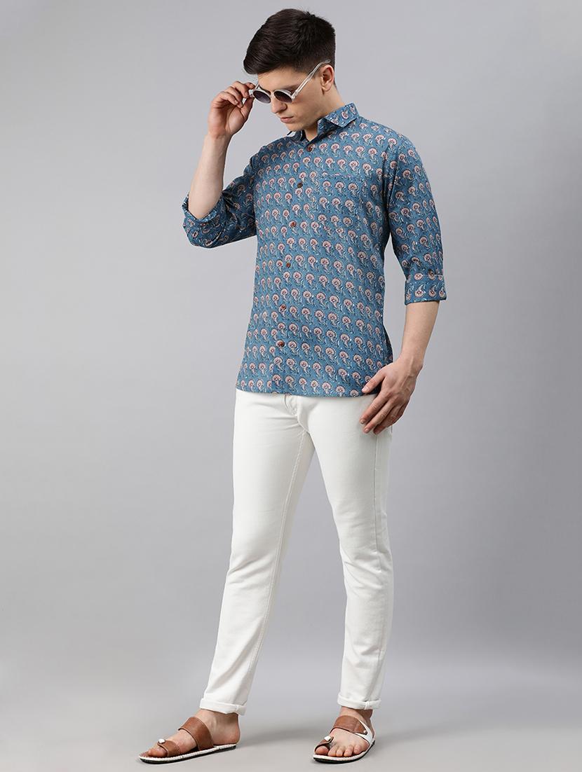 blue floral casual shirt - 17633957 - Zoom Image - 4