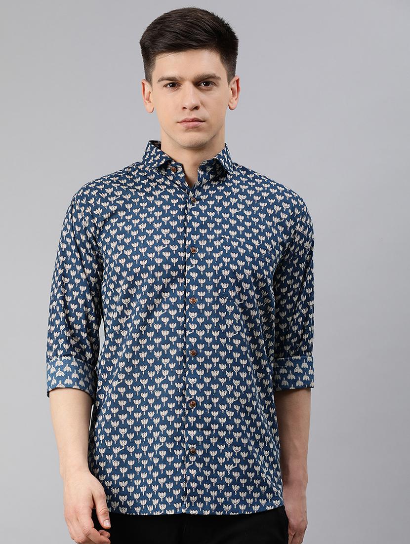 blue floral casual shirt - 17633958 - Zoom Image - 1