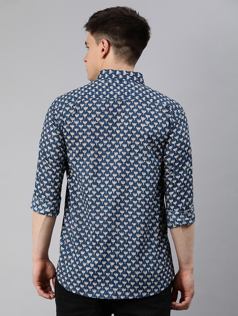 blue floral casual shirt - 17633958 - Zoom Image - 3