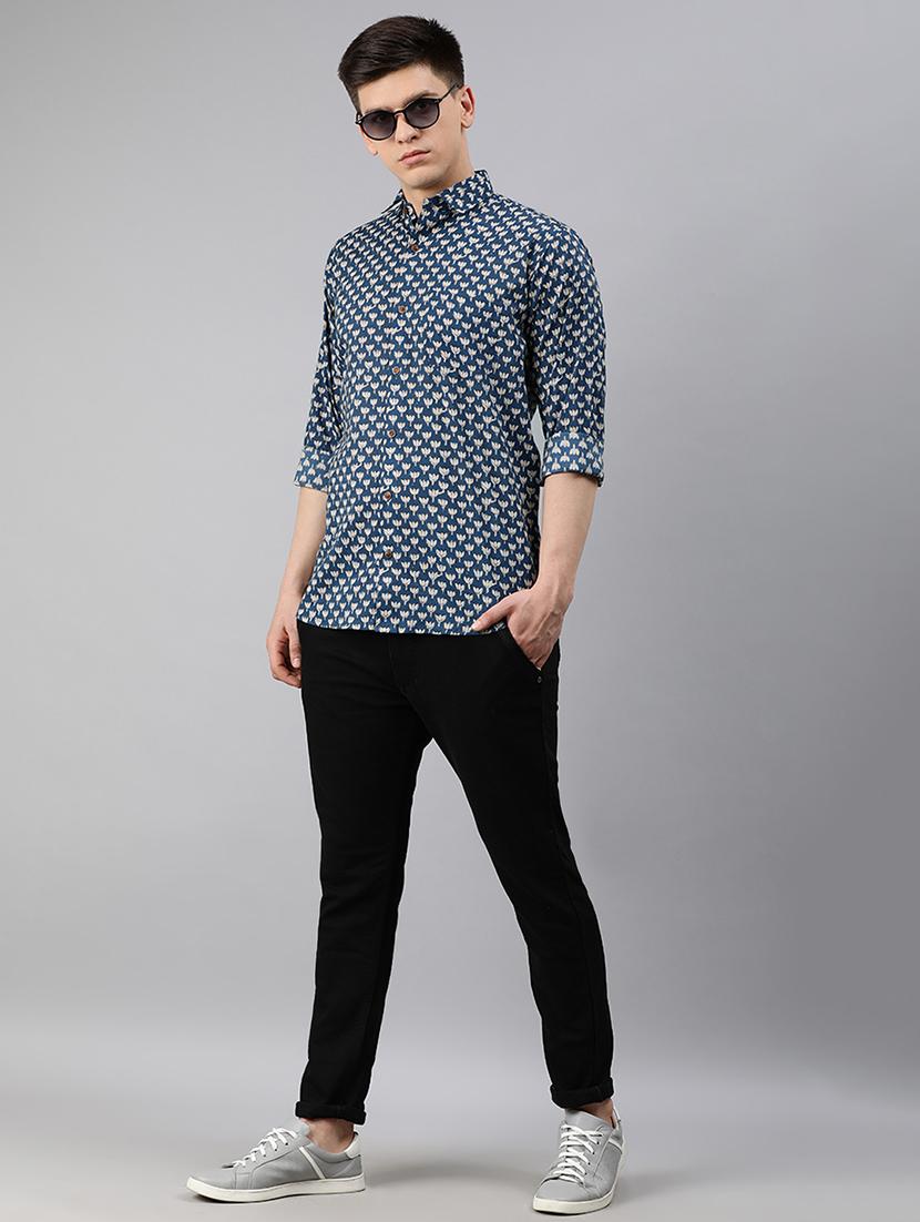 blue floral casual shirt - 17633958 - Zoom Image - 4