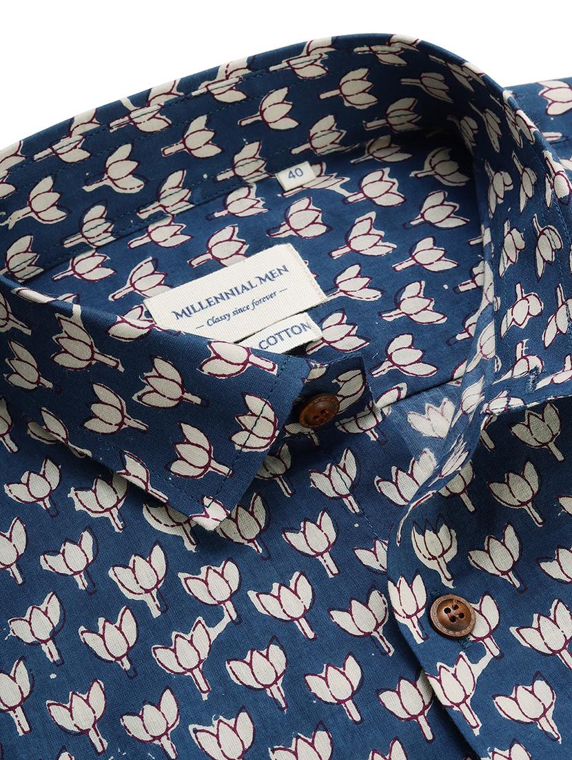 blue floral casual shirt - 17633958 - Zoom Image - 5