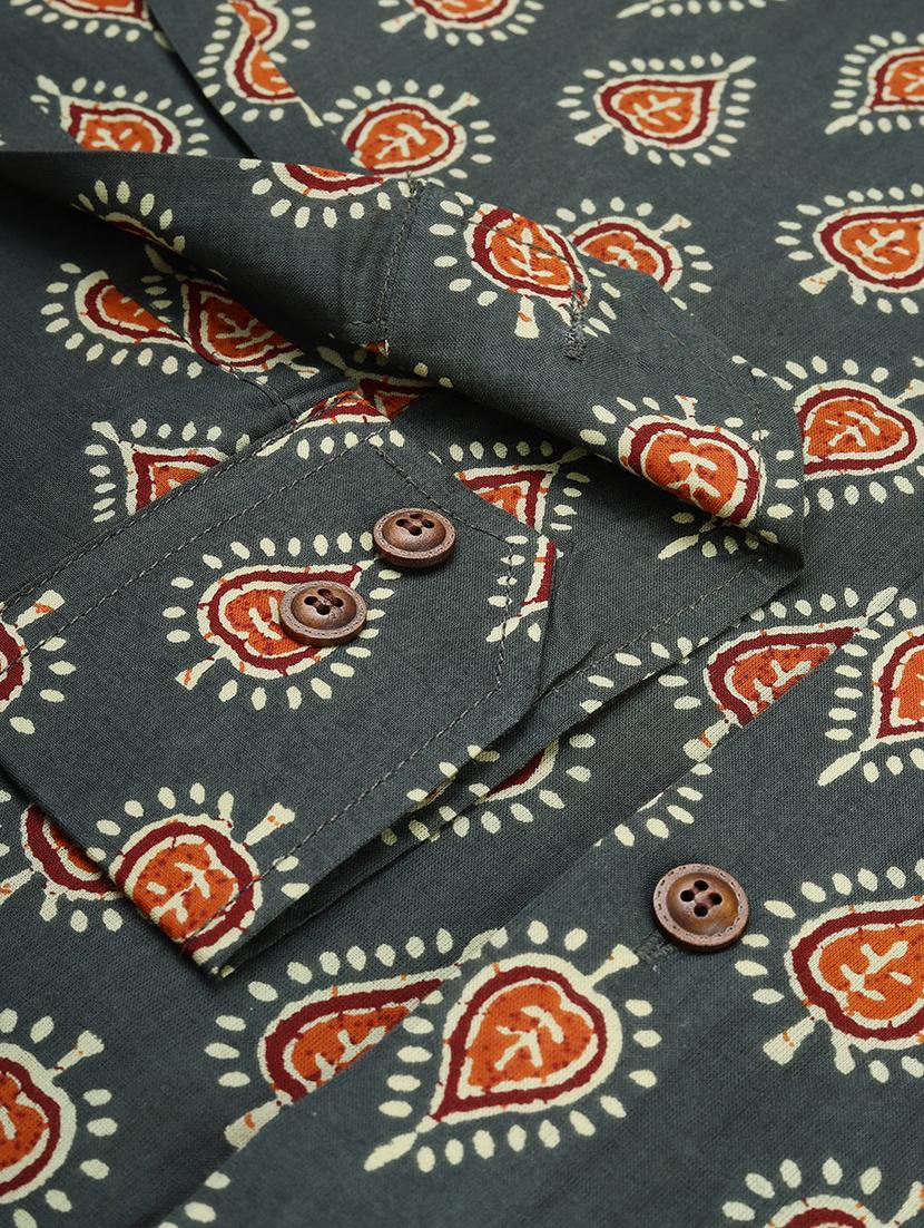 green block print casual shirt - 17633959 - Zoom Image - 6