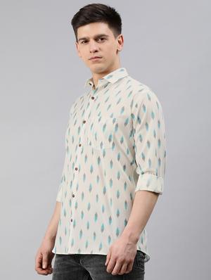 white printed casual shirt - 17633961 - Standard Image - 2