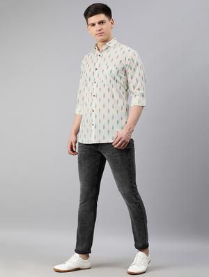 white printed casual shirt - 17633961 - Standard Image - 4