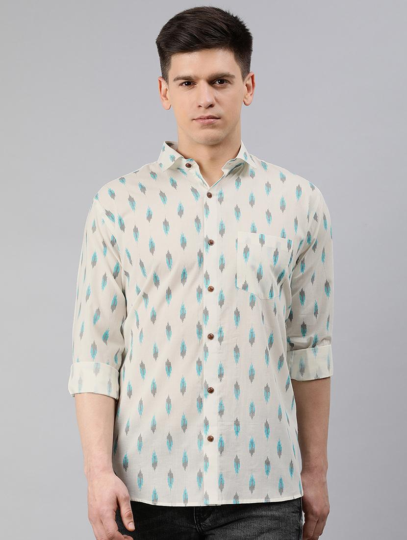 white printed casual shirt - 17633961 - Zoom Image - 1
