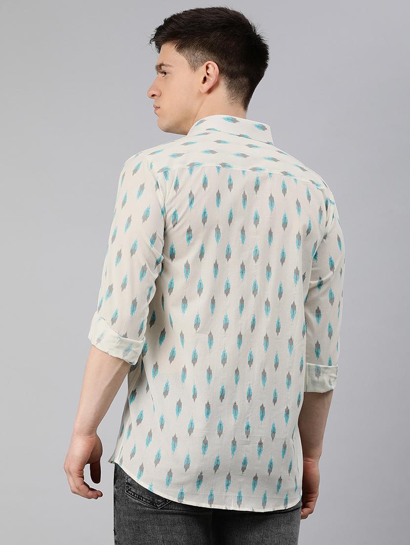 white printed casual shirt - 17633961 - Zoom Image - 3