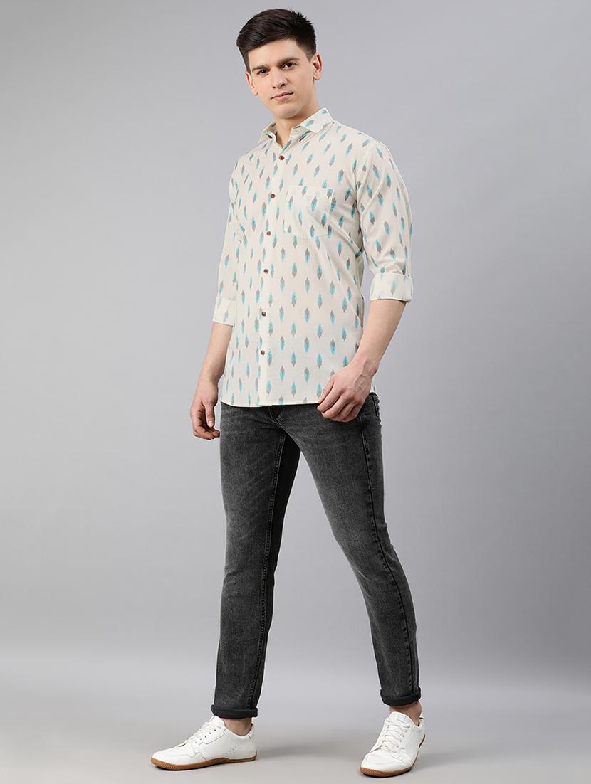 white printed casual shirt - 17633961 - Zoom Image - 4