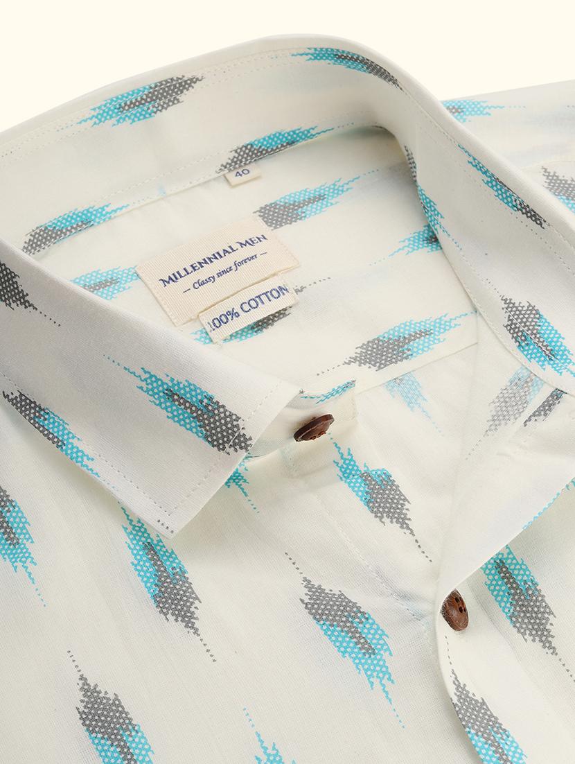 white printed casual shirt - 17633961 - Zoom Image - 5