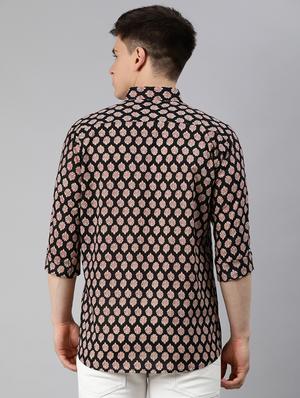 black floral casual shirt - 17633963 - Standard Image - 3