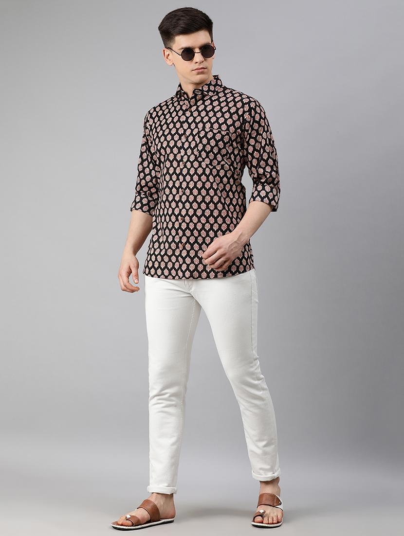 black floral casual shirt - 17633963 - Zoom Image - 4