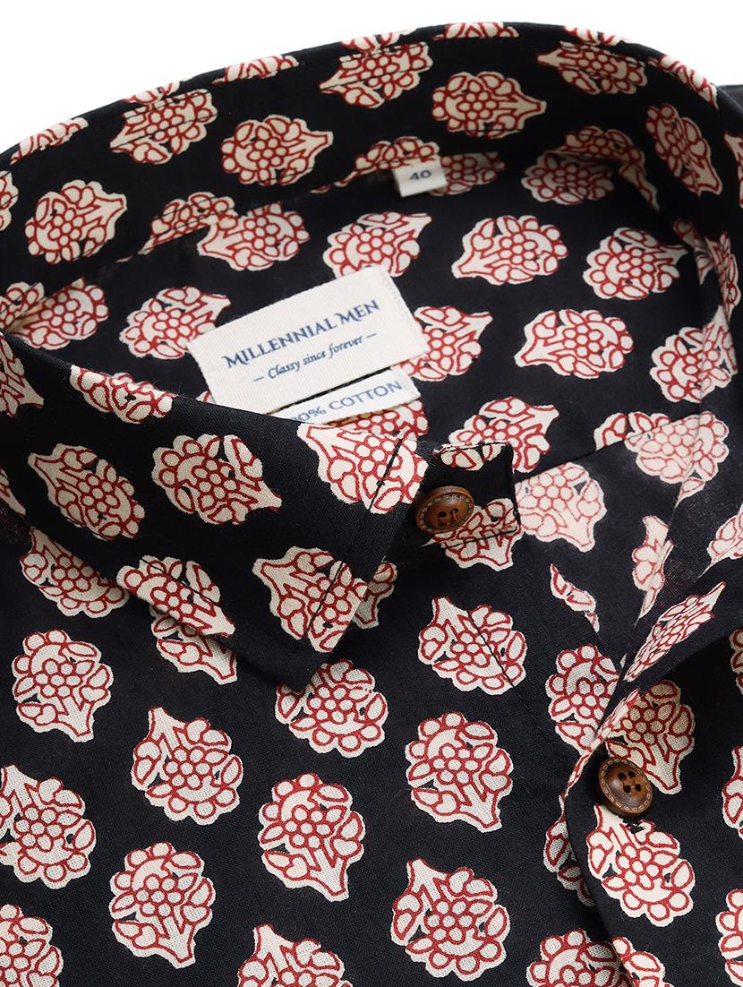 black floral casual shirt - 17633963 - Zoom Image - 5