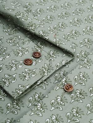 green floral casual shirt - 17633965 - Standard Image - 6