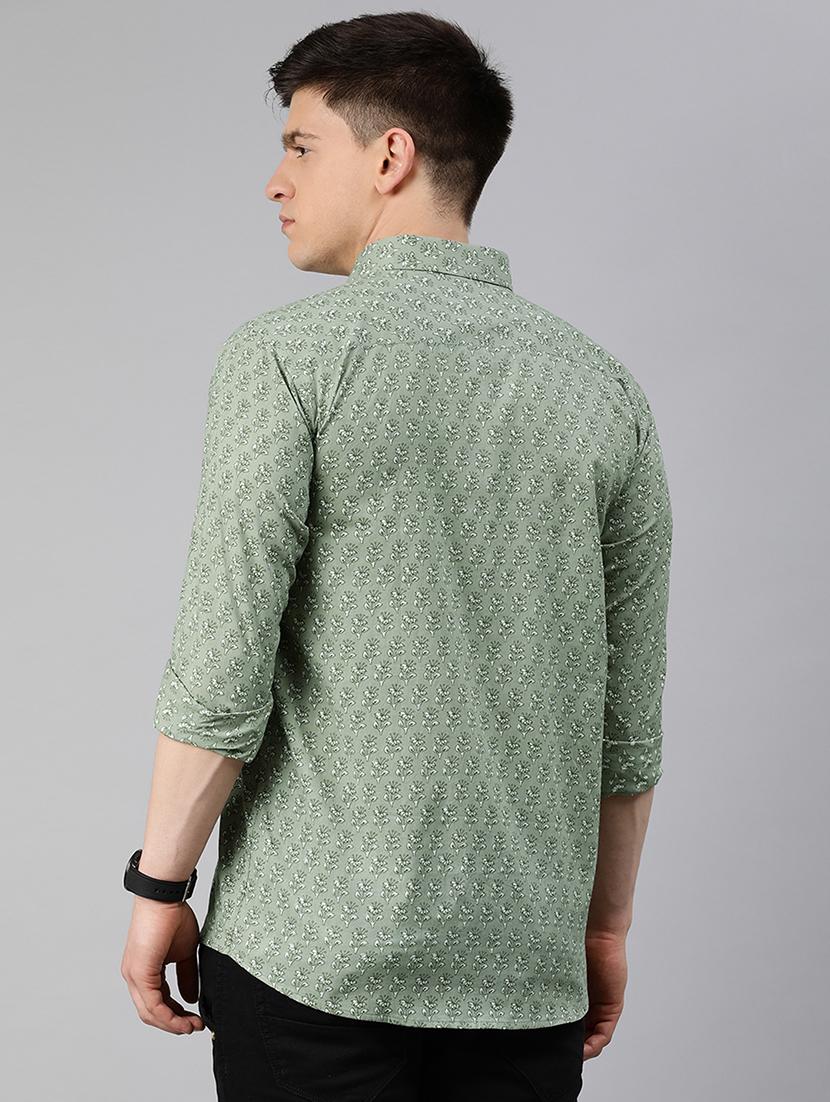 green floral casual shirt - 17633965 - Zoom Image - 3