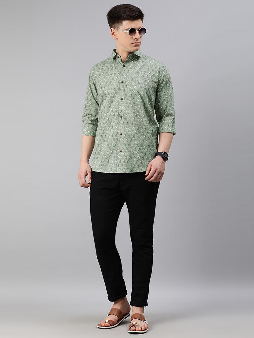 green floral casual shirt - 17633965 - Zoom Image - 4