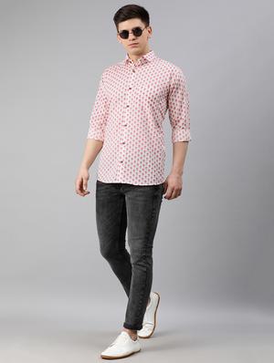 white floral casual shirt - 17633968 - Standard Image - 4