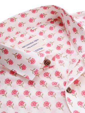 white floral casual shirt - 17633968 - Standard Image - 5