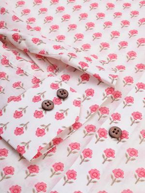 white floral casual shirt - 17633968 - Standard Image - 6