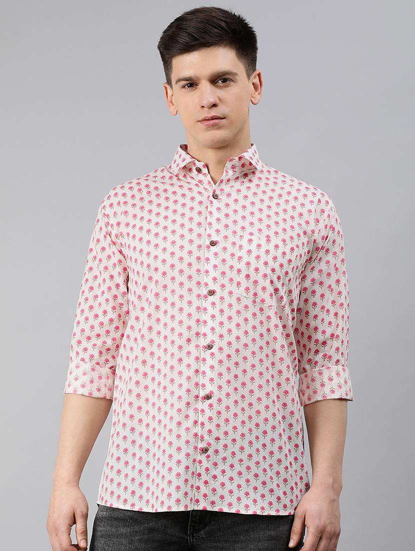 white floral casual shirt - 17633968 - Zoom Image - 1