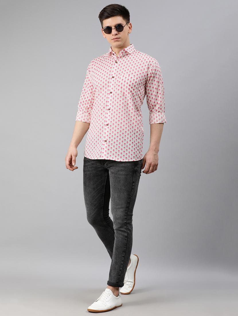 white floral casual shirt - 17633968 - Zoom Image - 4
