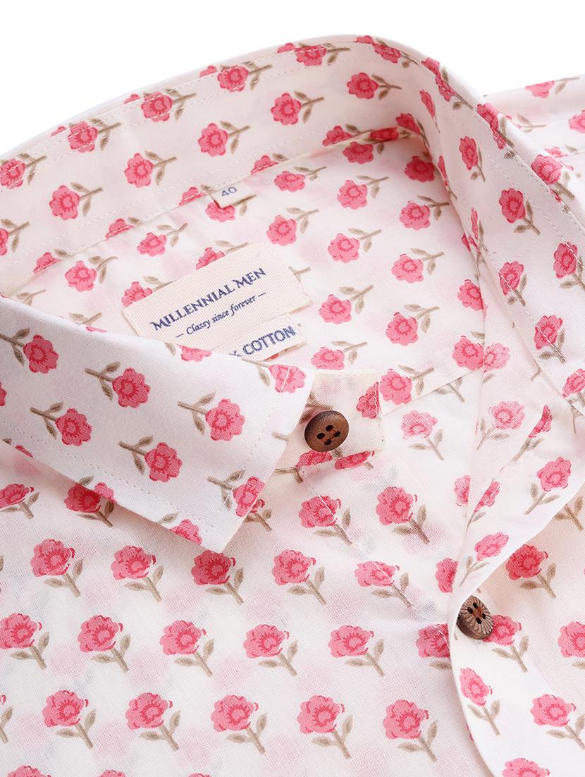 white floral casual shirt - 17633968 - Zoom Image - 5