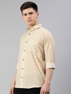 white floral casual shirt - 17633969 - Standard Image - 2