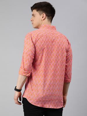 pink floral casual shirt - 17633972 - Standard Image - 3