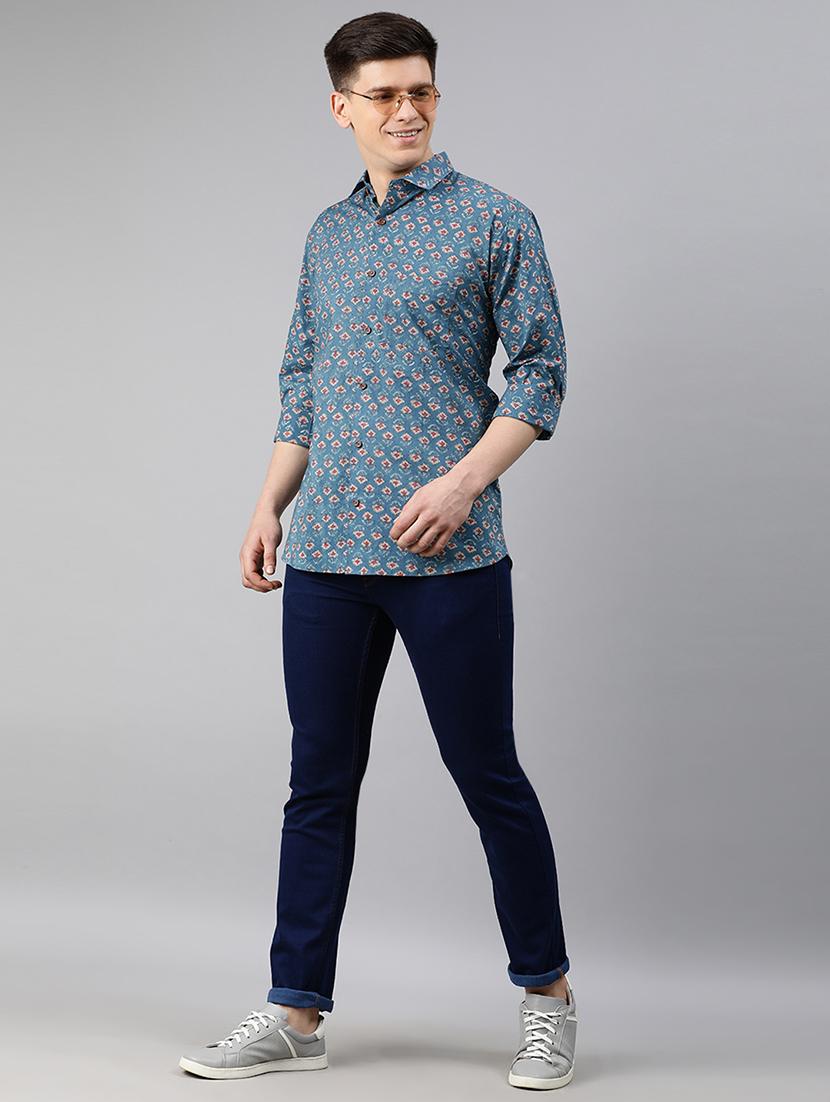 blue floral casual shirt - 17633977 - Zoom Image - 4