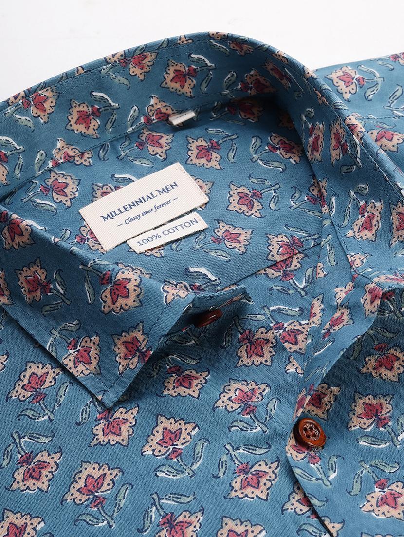 blue floral casual shirt - 17633977 - Zoom Image - 5