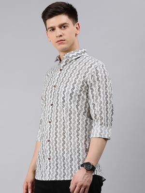 white printed casual shirt - 17633981 - Standard Image - 2