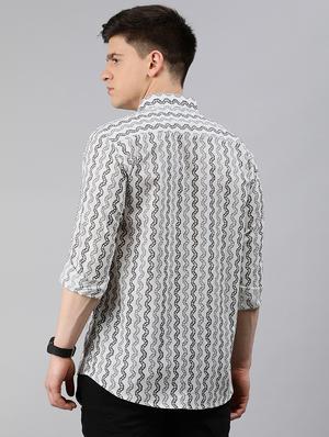 white printed casual shirt - 17633981 - Standard Image - 3