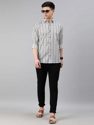 white printed casual shirt - 17633981 - Standard Image - 4
