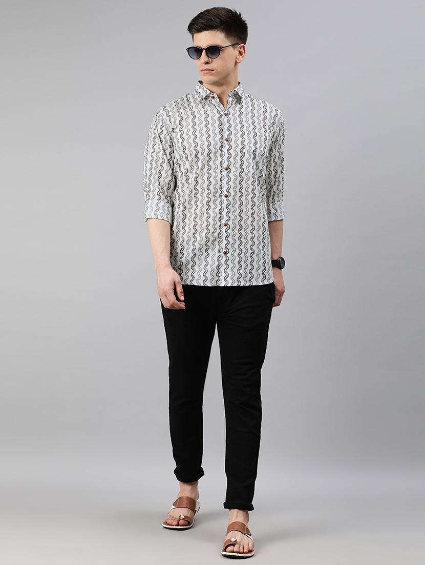 white printed casual shirt - 17633981 - Zoom Image - 4