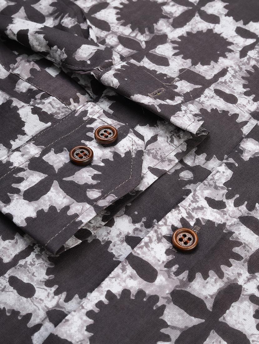 grey printed casual shirt - 17633985 - Zoom Image - 6