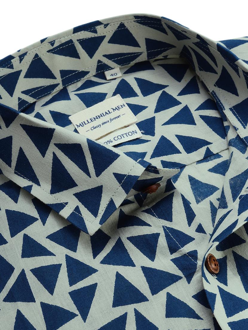 blue geometric casual shirt - 17633992 - Zoom Image - 5