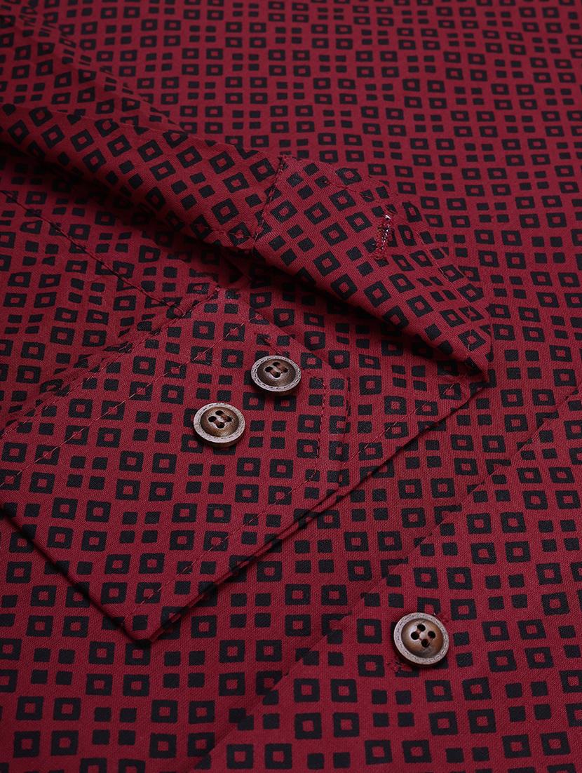 maroon geometric casual shirt - 17633999 - Zoom Image - 6