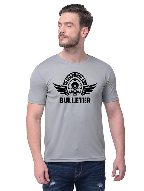 grey chest print t-shirt - 17635520 - Standard Image - 1