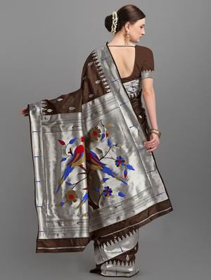 ethnic motifs paithani saree with blouse - 17635527 - Standard Image - 3