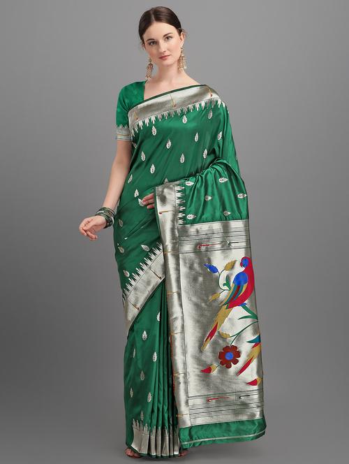 ethnic motifs paithani saree with blouse - 17635528 - Standard Image - 1