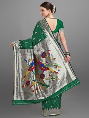 ethnic motifs paithani saree with blouse - 17635528 - Standard Image - 3