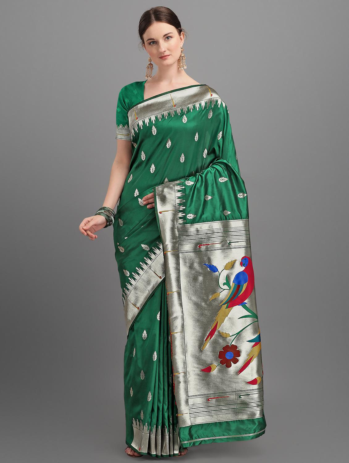 ethnic motifs paithani saree with blouse - 17635528 - Zoom Image - 1