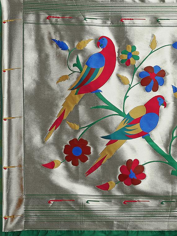 ethnic motifs paithani saree with blouse - 17635528 - Zoom Image - 5