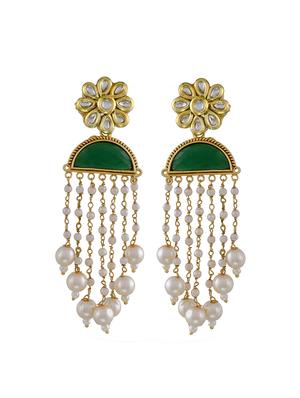 green brass drop earring - 17635603 - Standard Image - 2