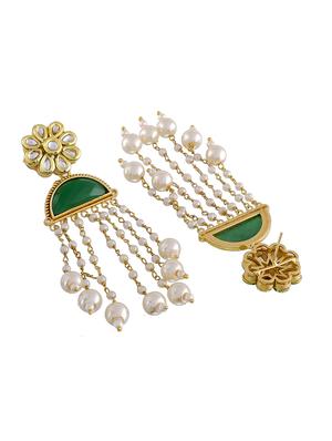 green brass drop earring - 17635603 - Standard Image - 3