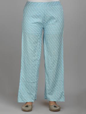 blue rayon kurta palazzo set - 17635619 - Standard Image - 4
