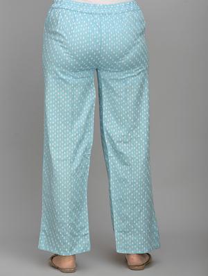 blue rayon kurta palazzo set - 17635619 - Standard Image - 5