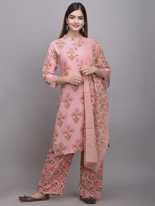 pink rayon kurta palazzo set - 17635638 - Standard Image - 1