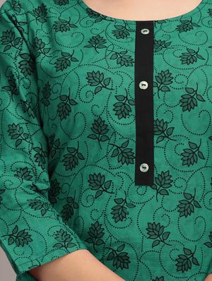 green cotton kurta pant set - 17635664 - Standard Image - 6