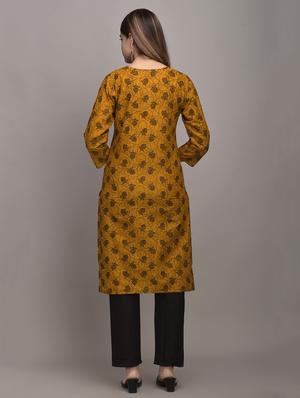 yellow cotton kurta pant set - 17635666 - Standard Image - 3